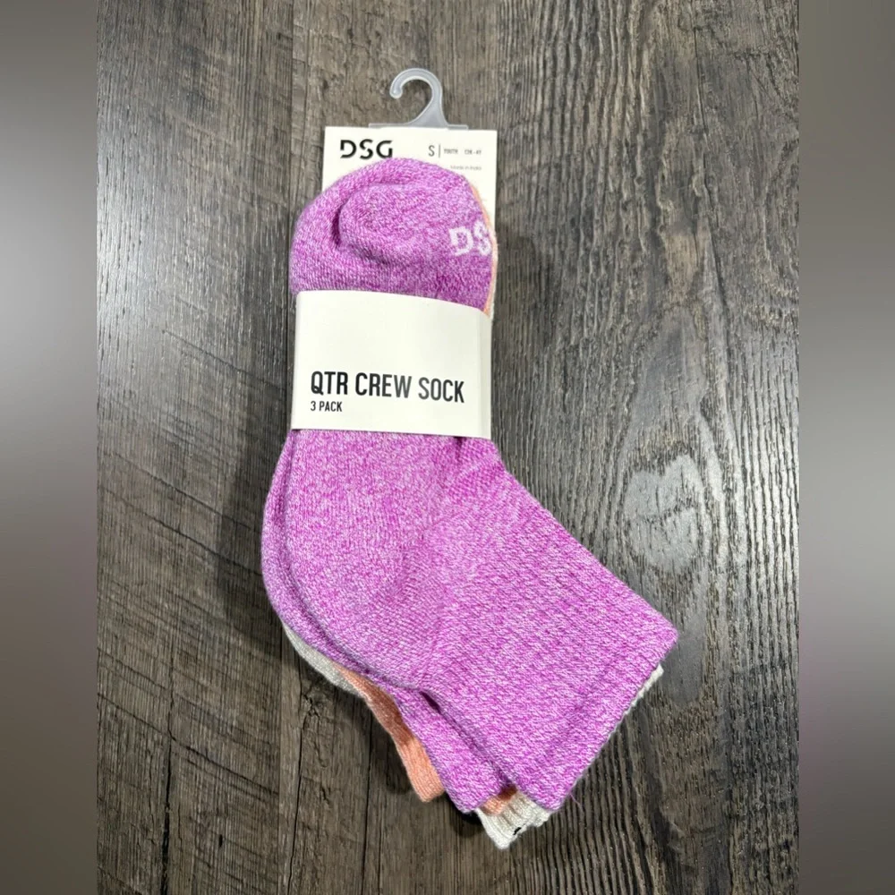 NEW | DSG Qtr Crew Girls Socks 3-Pack